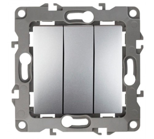 Выключатель тройной 12-1107-03 10АХ-250В,  алюминий  Б0014671  ЭРА