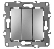 Выключатель тройной 12-1107-03 10АХ-250В,  алюминий  Б0014671  ЭРА