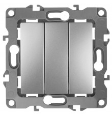 Выключатель тройной 12-1107-03 10АХ-250В,  алюминий  Б0014671  ЭРА