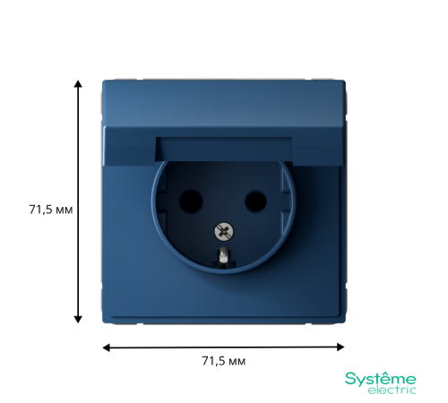 ArtGallery Аквамарин Аквамарин Розетка с заземлением, со шторками, с крышкой, 16А, IP20, механизм  GAL001146  SE