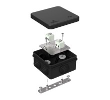 Коробка огнестойкая для о/п 40-0210-FR2.5-4 Е15-Е120 RAL9005 80х80х40 черная  40-0210-9005-FR2.5-4  Промрукав