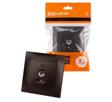 Розетка телефонная RJ11 шоколад "Лама"  SQ1815-0515  TDM