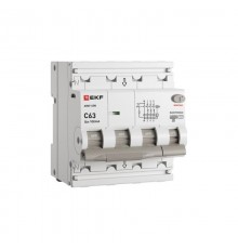Выключатель автоматический дифференциального тока АВДТ-63N 3P+N 63А 100мА C тип AC электронный 6кА PROXIMA  D63N46E63C100  EKF