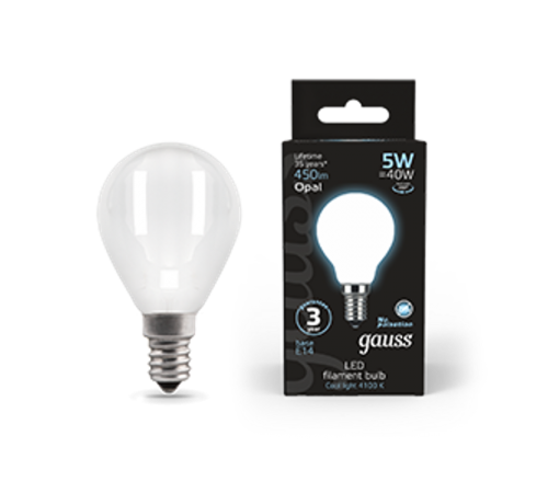 Лампа светодиодная Black LED Filament Шар OPAL E14 5W 450lm 4100K  105201205  Gauss