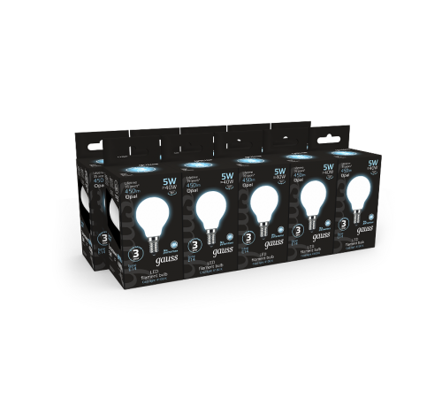 Лампа светодиодная Black LED Filament Шар OPAL E14 5W 450lm 4100K  105201205  Gauss