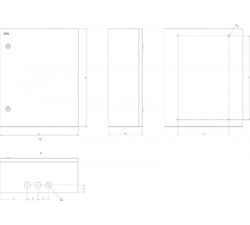  Щит с монтажной панелью металлический ЩМП-06 IP31 (500х400х175) SIMPLE  Б0041657  ЭРА