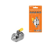 Грозозащита коакс кабеля TV/SAT/CATV, F-штекер/F-штекер, 75 Ом, DC-3 ГГц, газ, 100Вт, с зазем,  SQ2404-0002  TDM