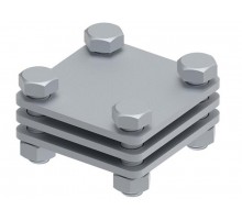 Соединитель плоского проводника до 30 мм три пластины, гор. цинк, 391161  МС-161-ГЦ   Ostec