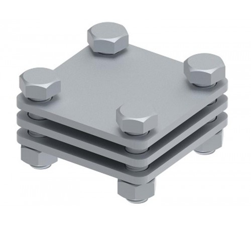 Соединитель плоского проводника до 30 мм три пластины, гор. цинк, 391161  МС-161-ГЦ   Ostec