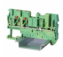 Клемма заземления под вставной штекер, зажим push-in, 3 точки подключения, 2.5 кв.мм  VPR-2.5-TWIN-1P-PE  DKC