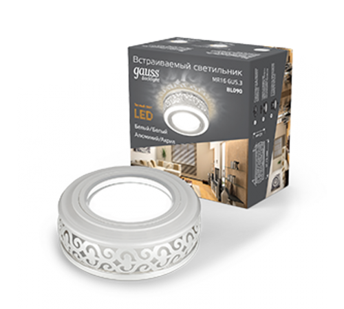 Светильник точечный встраиваемый Backlight BL090 Кругл. Белый/Белый, Gu5.3, 3W, LED 3000K  BL090  Gauss