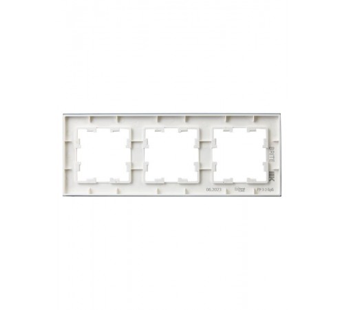 BRITE Рамка 3-ая РУ-3-2-БрБ стекло белый  BR-M32-G-K01  IEK