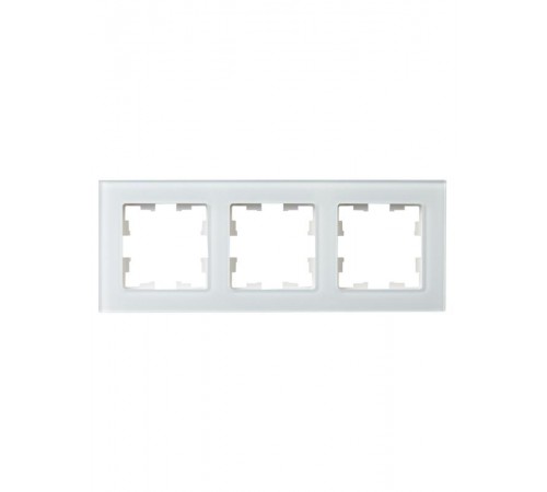 BRITE Рамка 3-ая РУ-3-2-БрБ стекло белый  BR-M32-G-K01  IEK