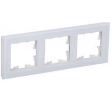 BRITE Рамка 3-ая РУ-3-2-БрБ стекло белый  BR-M32-G-K01  IEK