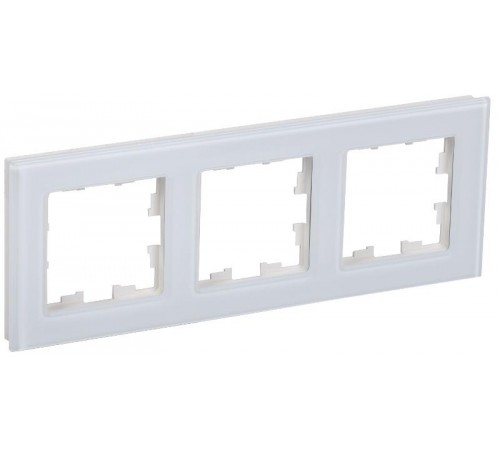 BRITE Рамка 3-ая РУ-3-2-БрБ стекло белый  BR-M32-G-K01  IEK