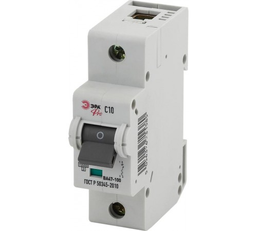Выключатель автоматический однополюсный NO-902-260 ВА47-100 1Р 10А 10 кА кривая С (12/120/3000) Pro  Б0048850  ЭРА