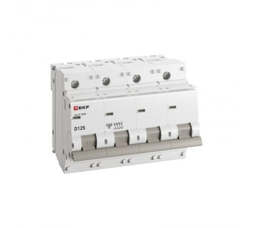 Выключатель автоматический четырехполюсный 4P 125А (D) 10kA ВА 47-100M с электромагнитным расцепителем PROxima  mcb47100m-4-125D-pro  EKF