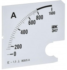 Шкала смен. для амперметра Э47 800/5А-1,5 96х96мм  IPA20D-SC-0800  IEK