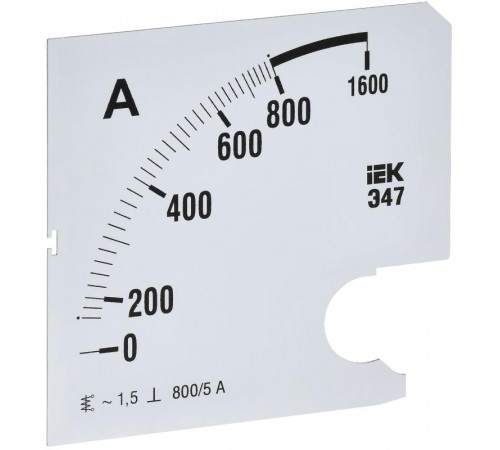 Шкала смен. для амперметра Э47 800/5А-1,5 96х96мм  IPA20D-SC-0800  IEK