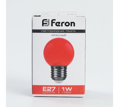 Лампа светодиодная для белт лайта LB-37 (1W) 230V E27 красный G45  25116  FERON