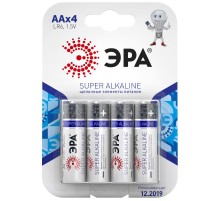 Батарейка щелочная (алкалиновая)  LR6-4BL (80/640/20480) (AA)   C0038450  ЭРА