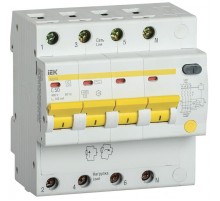 Выключатель автоматический дифференциального тока АД14S 4п 50А C 300мА тип AC (5 мод)  MAD13-4-050-C-300  IEK