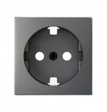 Накладка со шторками для розетки с заземлением Schuko 2Р+Е цвета матовый титан S82 Concept  8200041-096  Simon