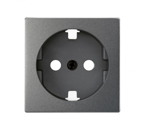 Накладка со шторками для розетки с заземлением Schuko 2Р+Е цвета матовый титан S82 Concept  8200041-096  Simon