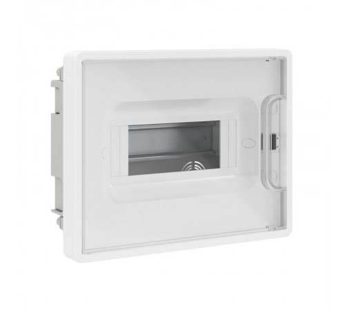 Щиток 8 мод встраиваемый для полых стен FRAME, белый, с прозрачной дверцей, с 2 шинами PEN на 8 и 6 отв.  F08B3WT  DKC