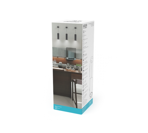 Светильник светодиодный накладной/подвесной HD034 12W (черный/черный) 4100K 79*200мм 1/10  HD034  Gauss