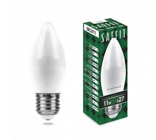Лампа светодиодная SBC3711 11W 2700K 230V E27 C37 свеча  55132  SAFFIT