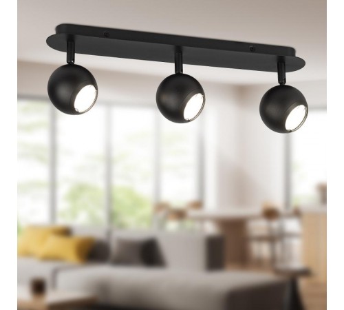 Светильник настенно-потолочный спот OL36-3 BK MR16 GU10 IP20 черный  Б0056372  ЭРА