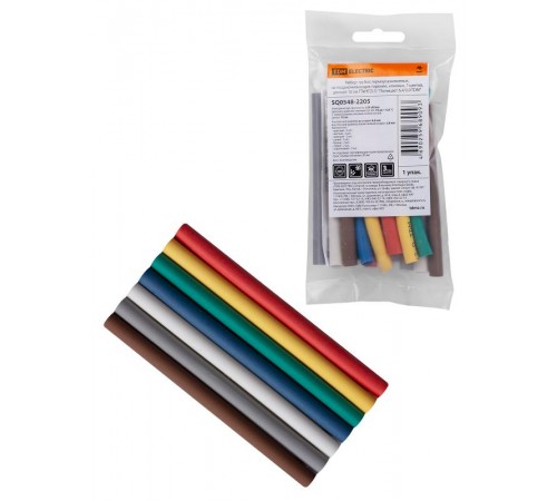 Набор трубок термоусаживаемых, клеевых ТТкНГ(3:1) "Полицвет 6,4/2,0 "  SQ0548-2205  TDM