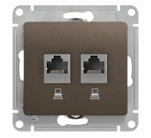 Glossa Шоколад Розетка 2-ая компьютерная RJ45+RJ45, кат.5E  GSL000885KK  SE