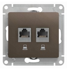 Glossa Шоколад Розетка 2-ая компьютерная RJ45+RJ45, кат.5E  GSL000885KK  SE