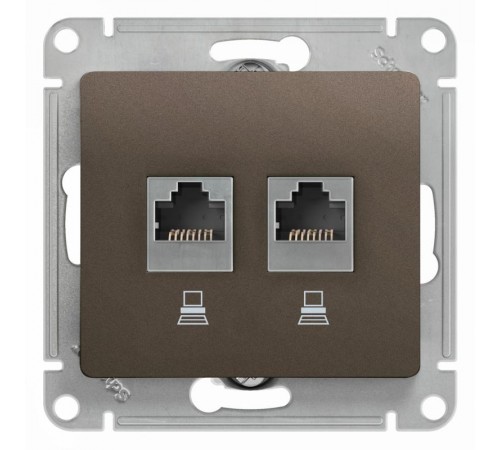 Glossa Шоколад Розетка 2-ая компьютерная RJ45+RJ45, кат.5E  GSL000885KK  SE