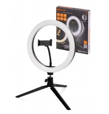 Лампа кольцевая светодиодная 26 см, 12 Вт, 2700-6400 К, штатив наст., диммер, USB,  SQ0373-0302  TDM