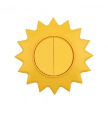 Выключатель двухклавишный HAPPY Солнце скрытой установки, желтый  KR-78-0618  Kranz