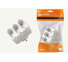 Блок на 3 гнезда 2П 2,5 А 250 B под плоскую вилку белый  SQ1806-0205  TDM