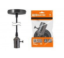 Патрон Е27 с выключателем с подвесом 1 м, металлический "Лофт", черный  SQ0335-0073  TDM