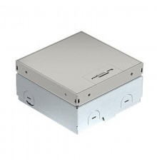 Лючок UDHOME-ONE с французскими розетками (крышка без выемки) 140х140х75-105 мм, нерж. сталь  7368292  OBO Bettermann