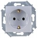 Simon 15 Алюминий Розетка с/з Schuko, 16А 250В, винт. зажим  1591432-033  Simon