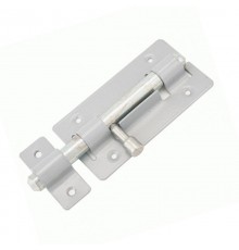 Задвижка накладная ЗТ-4 40х30 круглый ригель (D7мм, L57мм) бел. (1 шт) - пакет   138887  Tech-KREP