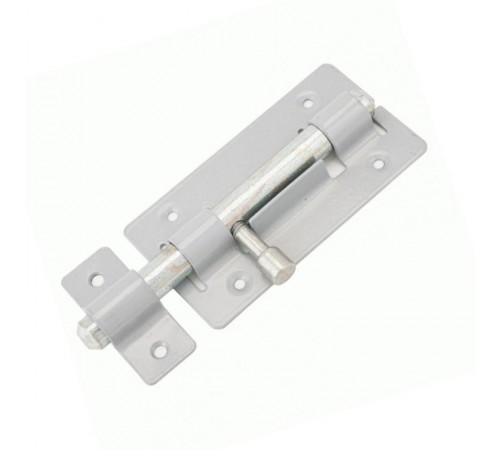 Задвижка накладная ЗТ-4 40х30 круглый ригель (D7мм, L57мм) бел. (1 шт) - пакет   138887  Tech-KREP