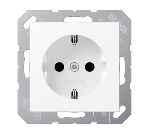 Розетка SCHUKO® 16A 250V; термопласт; белый матовый  A1520BFWWM  Jung