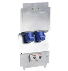 Панель монтажная CWFB2216/16A, оцинкованная сталь 2xCEE 2P+E, 2хАВДТ C6, 30mA  2CMA177244R1000  ABB