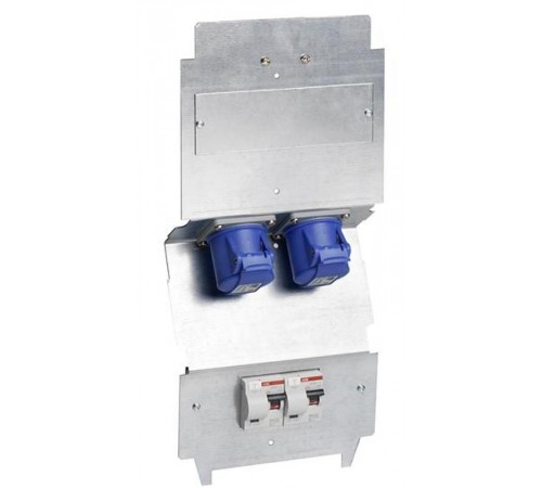 Панель монтажная CWFB2216/16A, оцинкованная сталь 2xCEE 2P+E, 2хАВДТ C6, 30mA  2CMA177244R1000  ABB