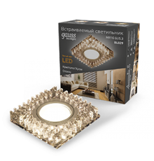 Светильник точечный встраиваемый Backlight BL029 Квадрат. Кристал/Хром, Gu5.3, LED 2700K  BL029  Gauss