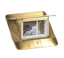 Выдвижной розеточный блок - неукомплектованный - IP 40 - 3 модуля - латунь  054015  Legrand