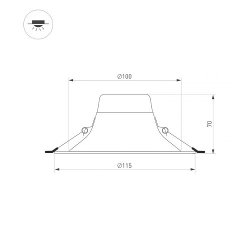 Светильник MS-BLIZZARD-BUILT-R115-10W Warm3000 (WH, 100 deg, 230V) ( IP20 Металл, 3 года)  036577  Arlight